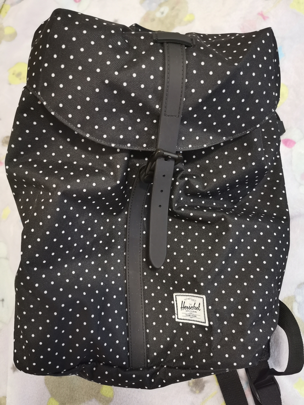 Herschel Supply Company Black Backpack with White Polka Dots